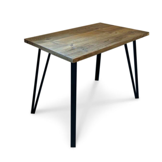 Reclaimed Wood Dining Table with 2 Rod Box Hairpin Legs - Handmade in the UK - Reclaimed London
