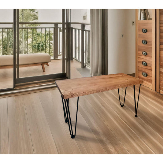 Reclaimed Wood Bench with Hairpin Legs - Handmade in the UK - Reclaimed London