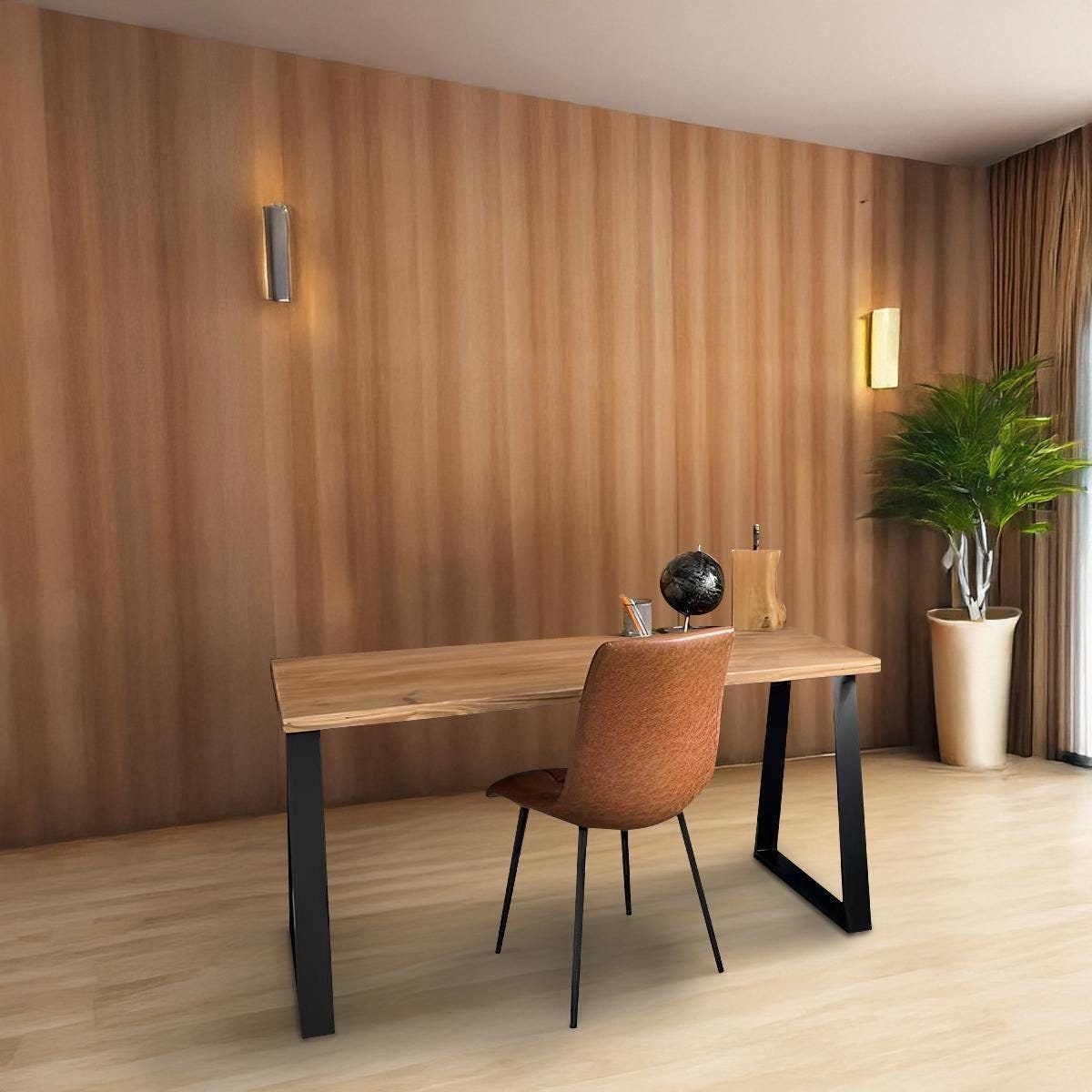Reclaimed Wood Desk with Trapezium Legs - Handmade in the UK - Reclaimed London